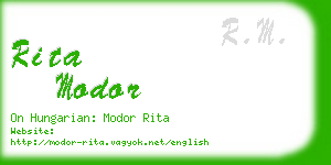 rita modor business card